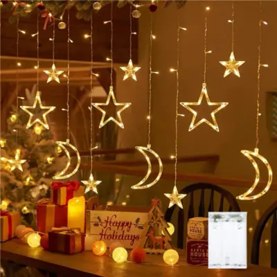 Image de Guirlande Lumineuse LED 3,5m - Étoiles & Lune pour Noël et Fêtes