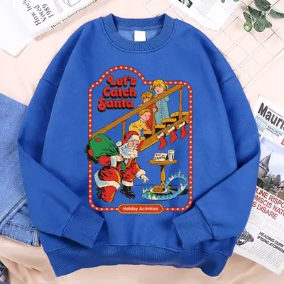 Image de Sweatshirt Père Noël Imprimé - Style Décontracté & Chaud
