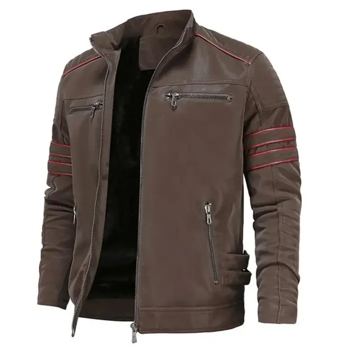 Image de Veste en Cuir Homme Moto - Style Biker Automne-Hiver