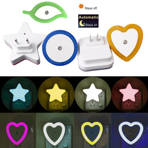 Immagine di Sensore di luce Mini carino da parete Plug in luci notturne a LED Sensore automatico Lampada da comodino per camera da letto Camera dei bambini Corridoio Corridoio Scale