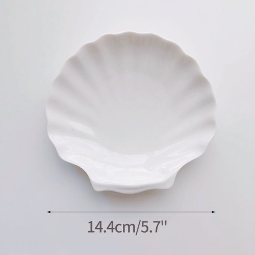 Afbeelding van Schelpvormige keramische platen Decoratief dienblad Sieradenhouder Foto Prop Opbergbakken Serviesbenodigdheden Woondecoratie Accessoires Maxim