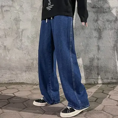 Image de Jeans Large Homme Style Coréen - Look Streetwear Tendance
