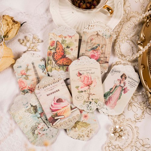 Image of Vintage European Floral Craft Paper Pack – 45-Piece DIY Scrapbooking & Journaling Kit for Creative Card Making and Decorative Arts