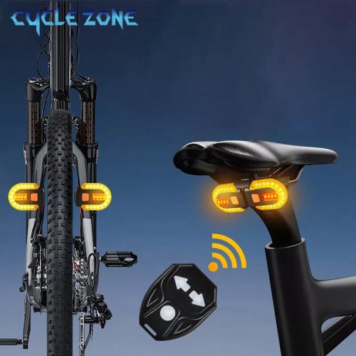 Imagen de Luz Trasera LED Inalámbrica para Bicicleta con Señal de Giro, Recargable por USB, Luz de Advertencia para Ciclismo