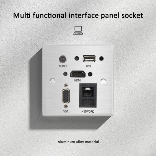 Bild von Multimedia-Panel mit HDMI, VGA, USB & Netzwerk – Komplettlösung für Büro und Heim