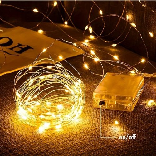 Afbeelding van 1/2/3/5/10/20M LED Kerstverlichting Batterij Aangedreven Koperdraad Lichtslingers Voor Slaapkamer Tuinfeest Bruiloft Kerst Decoratie