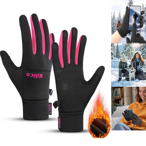 Image of Warm Windproof Touch Screen Gloves for Women – Fleece Lined Cycling and Outdoor Sports Gloves for Autumn and Winter