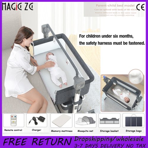 Image de Berceau Électrique Auto-Balançant pour Bébé - Calme & Confort
