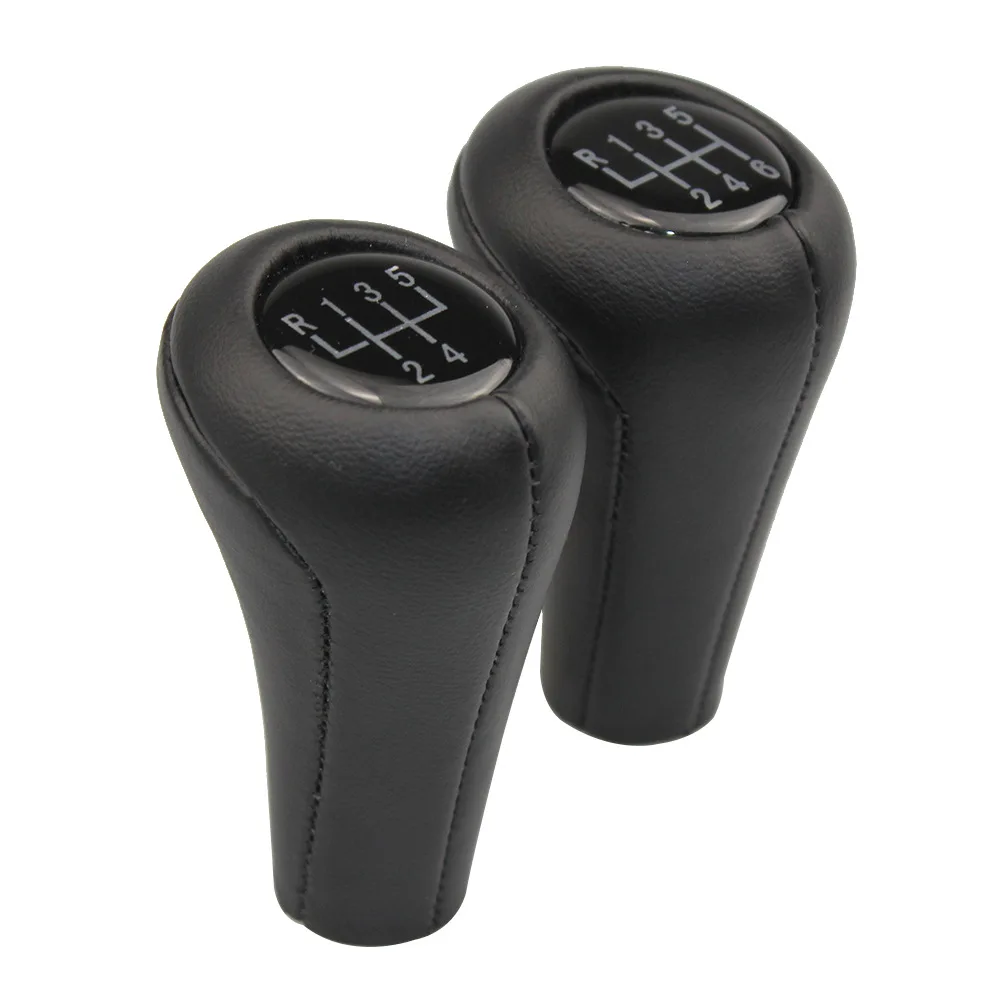 Image of Premium Genuine Leather Gear Shift Knob Compatible with BMW 1, 3, 5, 6 Series, M3, M4, M5, X5, X6, E30, E32, E34, E36, E38, E39, E46, E53, E60, E63, E83, E84, E87, E90, E91, E92