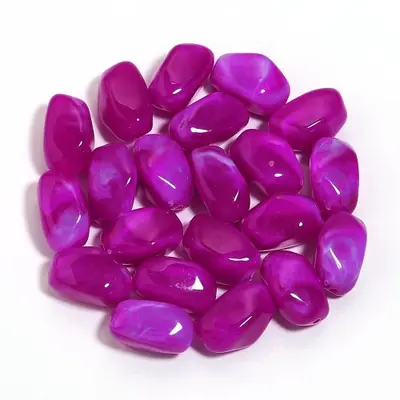 Image de Perles Acryliques Irrégulières Double Couleur - Lot de 20