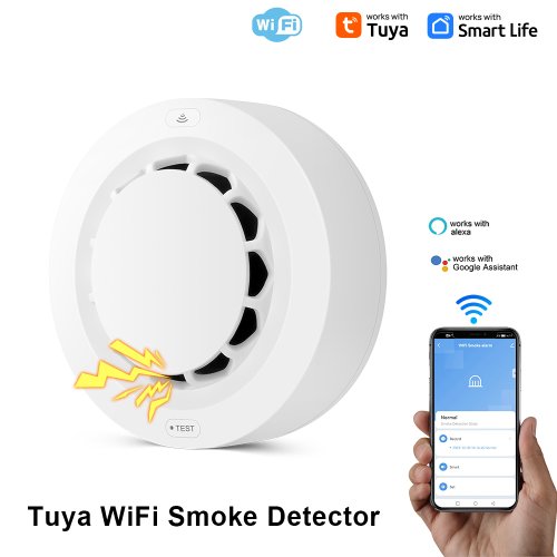 Afbeelding van Tuya WiFi Rookmelder met Brandalarm, 80dB Signaal, Geïntegreerde Brandbeveiliging voor Thuis & Appartement