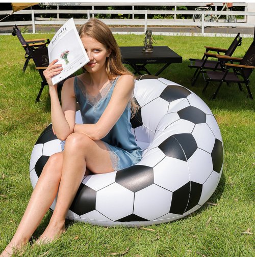 Bild von 1pc Fußball Sofa Aufblasbare Stuhl Tragbare Faul Couch Kreative PVC Material Leichte Kompakte Reise Strand Reise Park Festival