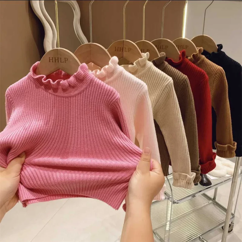 Zdjęcie 0-7Y Autumn New Baby Boys Girls Clothes Baby Sweater Toddler Knit Sweater Newborn Knitwear Long Sleeve Cotton Baby Pullover Tops