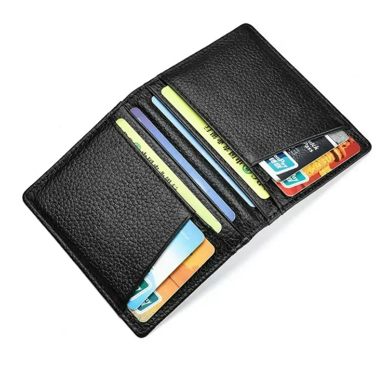 Image of Ultra-Slim Genuine Leather Wallet for Men – Soft, Lightweight Credit Card Holder with Multiple Card Slots and Minimalist Design