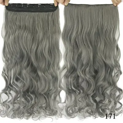 Image de Extensions de Cheveux Synthétiques Bouclés - Blond Sale & Brun