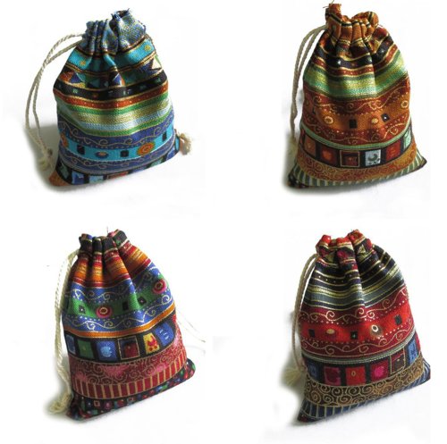 Afbeelding van Katoenen Geschenkzakjes met Etnische Tribal Print