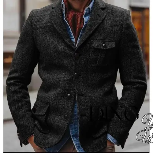 Image de Blazer Homme à Chevrons - Style Décontracté & Élégant