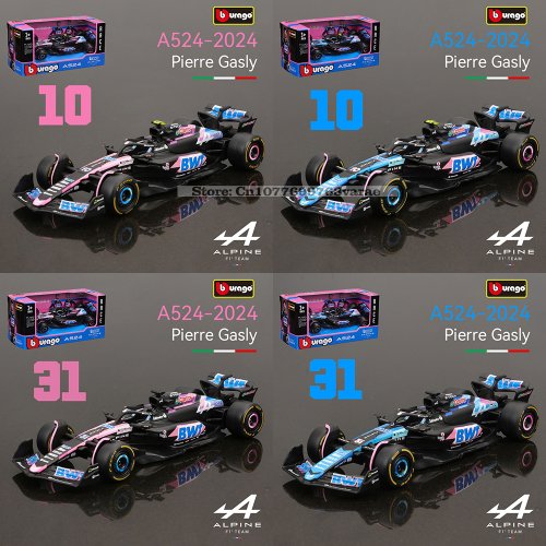 Afbeelding van BBURAGO 1:43 Alpine F1 Team A524 2024 - Pierre Gasly #31 & Esteban Ocon - Gietmodel Auto voor Verzamelaars en Kinderen