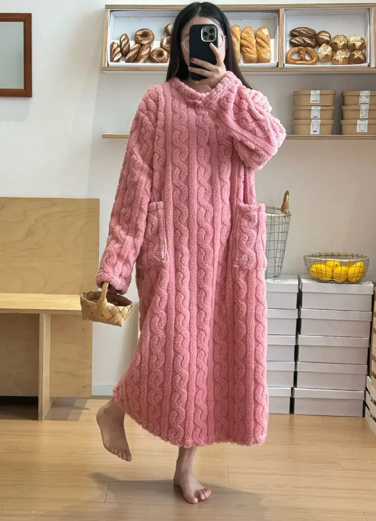 Imagen de Camisón de Franela Cálido para Mujer - Ropa de Dormir Invernal