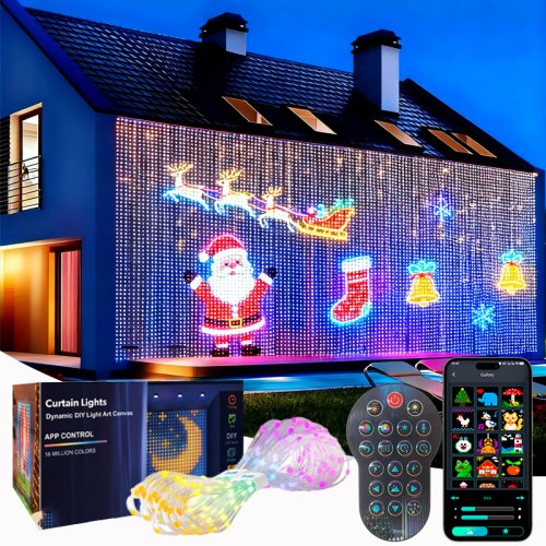 Luci a LED Intelligenti per Tende con Controllo App, Sincronizzazione Musicale, Impermeabili, Set da 1 o 2 Pezzi, Ideali per Decorazioni Interni ed Esterni, Feste e Eventi