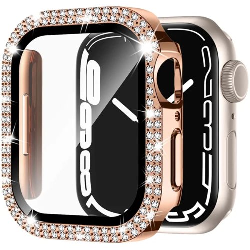 Bild von Glitzer-Schutzhülle für Apple Watch 40/44mm – Eleganter Bumper mit Diamant-Optik