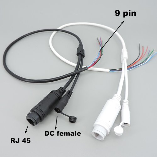 Imagen de Cable de Alimentación POE 9 Pines 48V a 12V para Cámara IP CCTV con Conector RJ45 Dividido y Cubierta Impermeable - Módulo de Transmisión de Audio y Energía