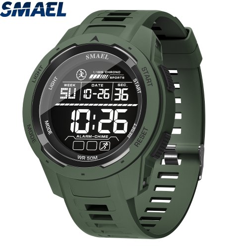 Orologio Digitale da Uomo SMAEL 8105, Sportivo con Display LED, Impermeabile 50 Metri, Cronometro e Luce Notturna