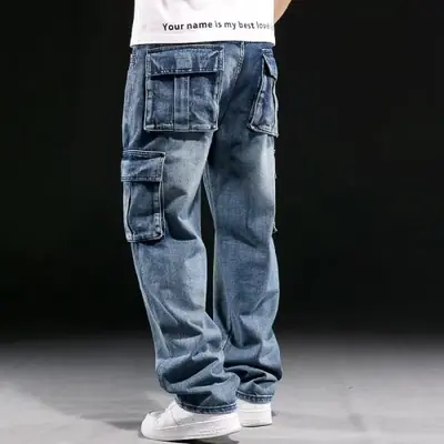 Image de Jeans Vintage Oversize Homme - Multi-Poches Denim Ample