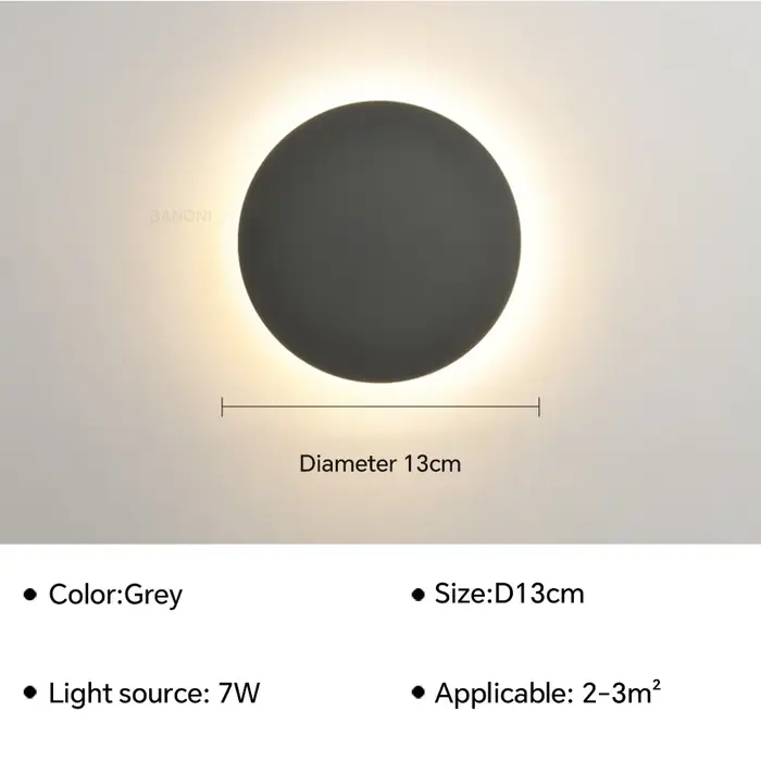 Image de Lampe Murale LED Rond avec Interrupteur Tactile