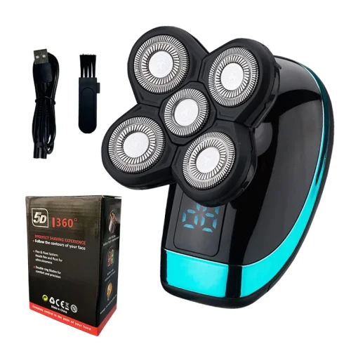 Immagine di Rasoio elettrico 5 IN 1 Rasoio elettrico ricaricabile Macchina da barba per uomo Barba Rasoio Wet-Dry Doppio uso Impermeabile Ricarica rapida