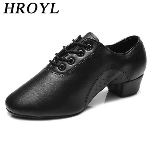 Zdjęcie HROYL New Style męskie buty do tańca latynoskiego Tango towarzyskie mężczyzna buty do tańca łaciński dla chłopca z zamkniętymi palcami Sneaker Jazz 18-27.5CM train