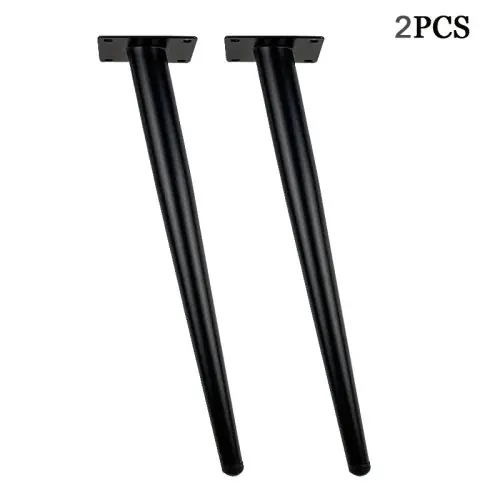 Image de Pieds de Meuble Métal 72 cm - Noir Incliné