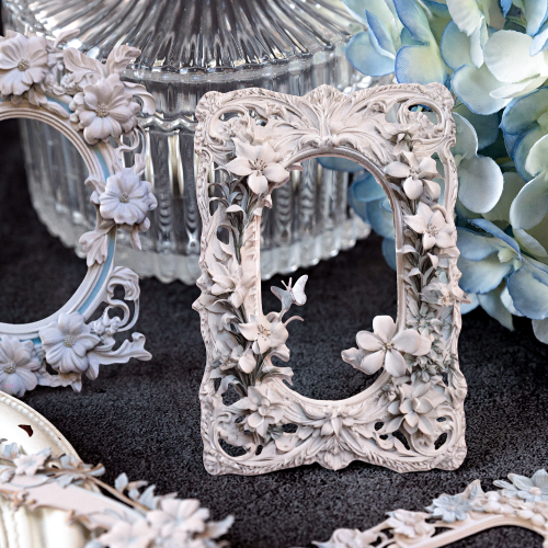 Image of 10-Piece Vintage Hollow Flower Frame Paper Cutouts for Scrapbooking, Journaling, and DIY Craft Projects