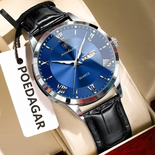 Image de Montre Homme Luxe Cuir - Étanche & Lumineuse