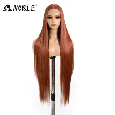 Image de Perruque Lace Front Synthétique 38 Pouces - Blonde Lisse & Haute Densité