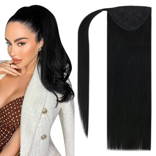Afbeelding van Echte Haar Paardenstaart Clip-In – Natuurlijk & Zonder Klauwclip