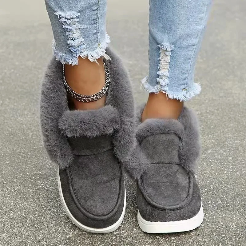 Afbeelding van Warm & Stijlvol: Dames Winter Enkellaarsjes met Pluche Lining