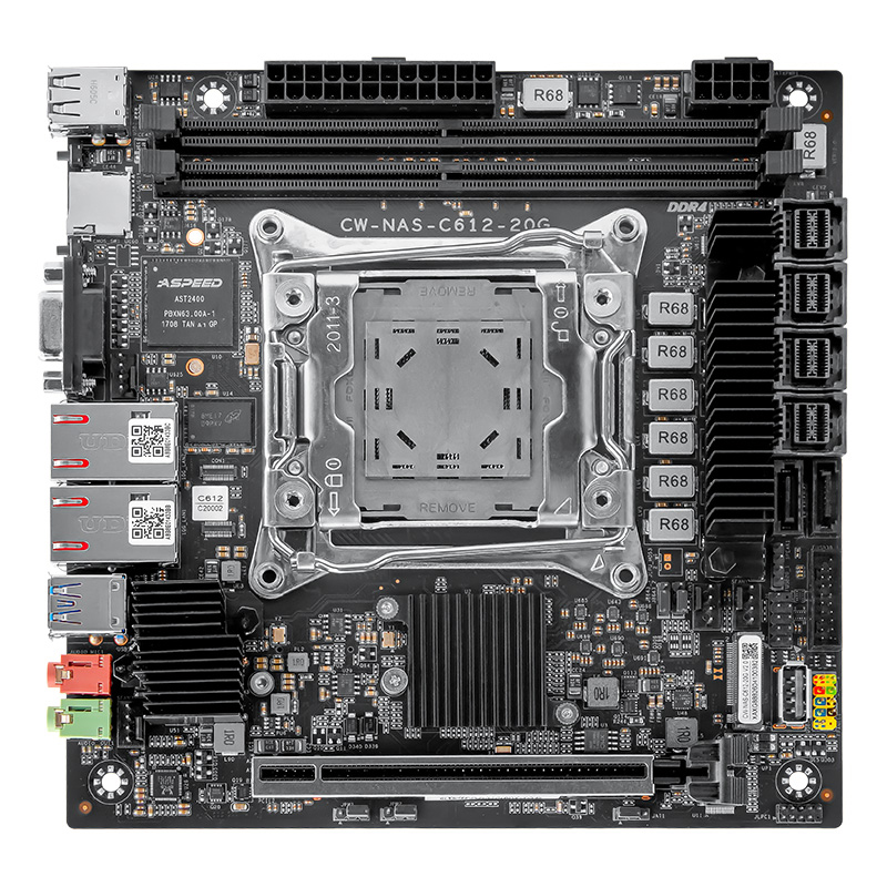 Image de Carte mère ITX NAS Xeon E5 v4, 10 SATA, 4 NVMe, PCIe x16