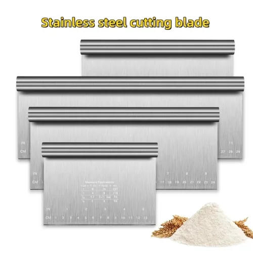 Afbeelding van Roestvrijstalen Taartschraper Set met Soepele Rand – Perfect voor DIY Taartdecoratie, Buttercream, Deeg en Gebak – Compleet Bakgereedschap voor Professieel Resultaat