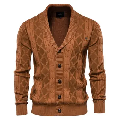 Image de Cardigan Homme Coton Argyle - Style Décontracté & Élégant