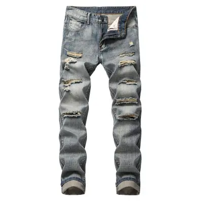 Image de Jean Skinny Déchiré Homme Style Punk Vintage