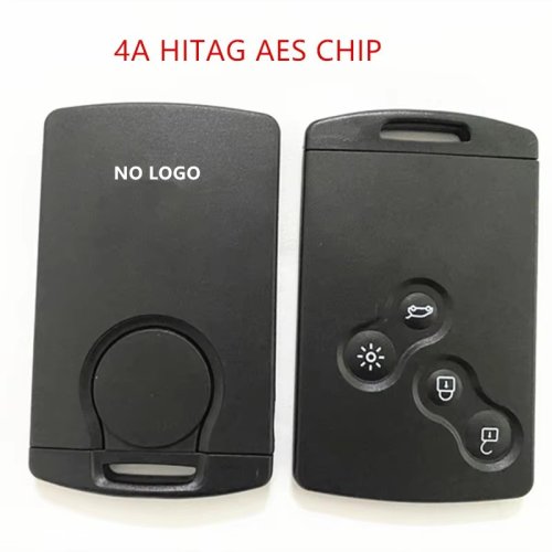 Zdjęcie BEZ LOGO! Bezkluczykowy system Keyless Go, pilot zdalnego sterowania z kartą inteligentną, 4 przyciski, 433MHz, chip 4A do Renault Clio IV 4 Captur 2009-2017
