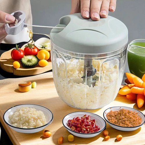 Image of Multi-Function Manual Kitchen Grinder – Handheld Ginger, Garlic, Vegetable & Meat Chopper with Modern Minimalist Design
