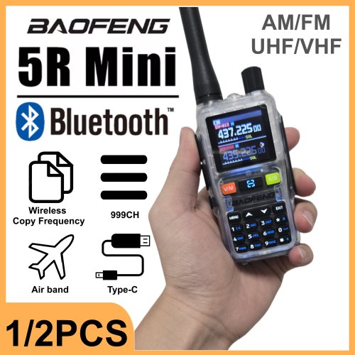 Immagine di Walkie Talkie Baofeng UV-5R Mini con Bluetooth e Frequenza Hopping