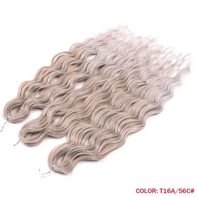 Extensions Cheveux Synthétiques Deep Wave 24" Blond Ombré
