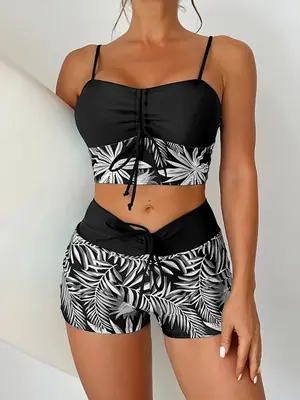 Image de Bikini Vintage Fleuri Taille Haute - Style Push-Up Grande Taille