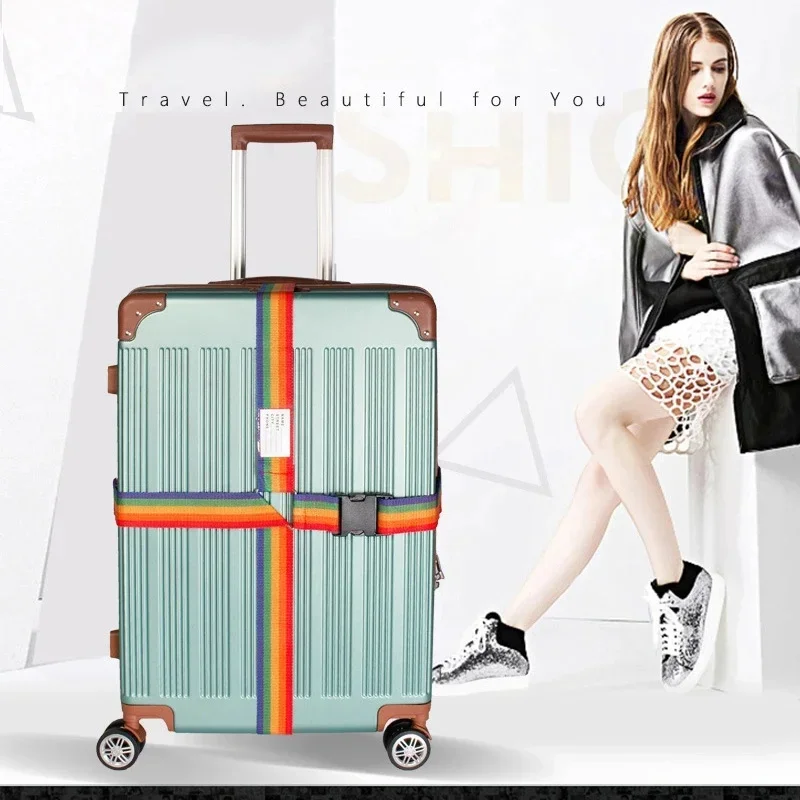 Image of Adjustable Travel Luggage Straps with Reusable Bungee Cords – Durable, Portable Suitcase Belt for Secure Packing and Protection