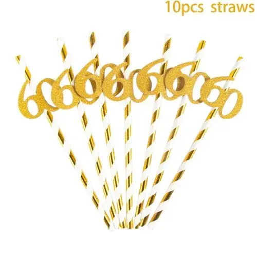10pcs pailles 60 ans