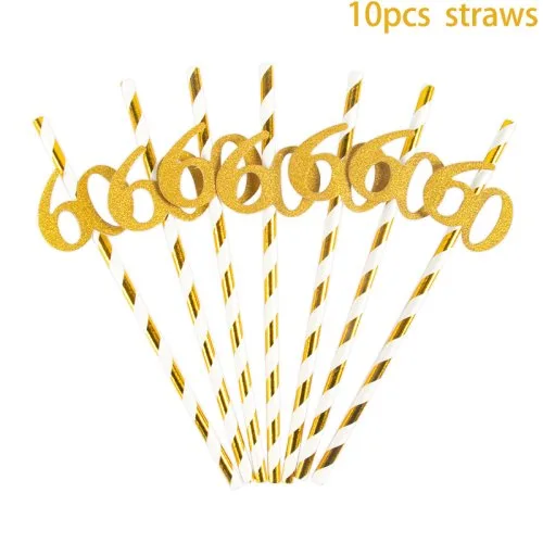 10 Stk. Strohhalme 60. Geburtstag
