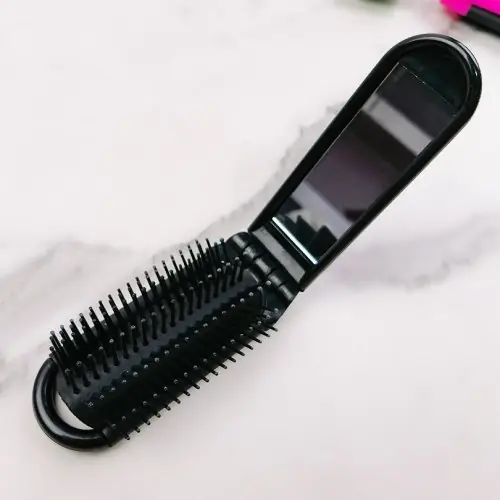 Image de Brosse à Cheveux Pliante Portable avec Miroir